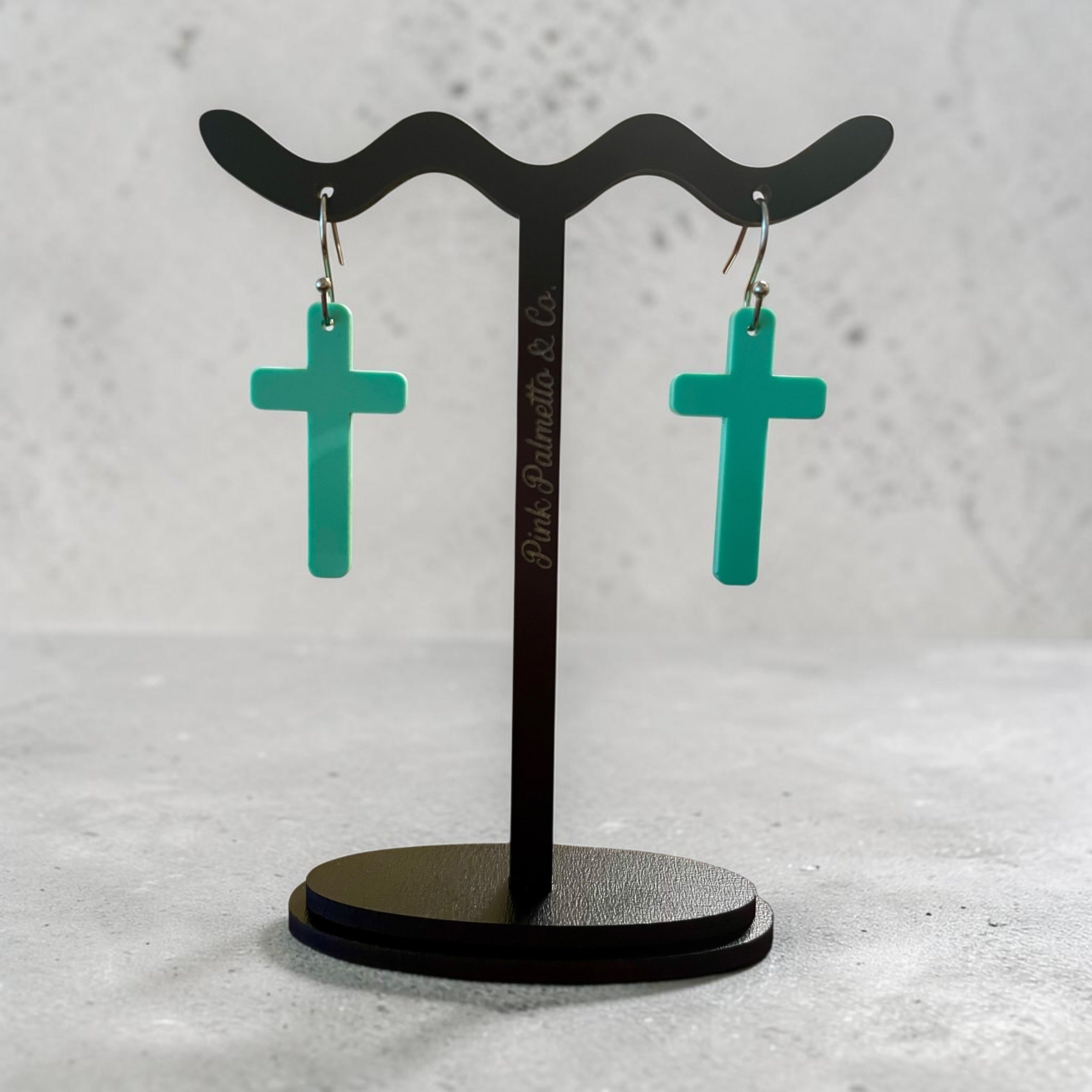 Acrylic Cross Earrings