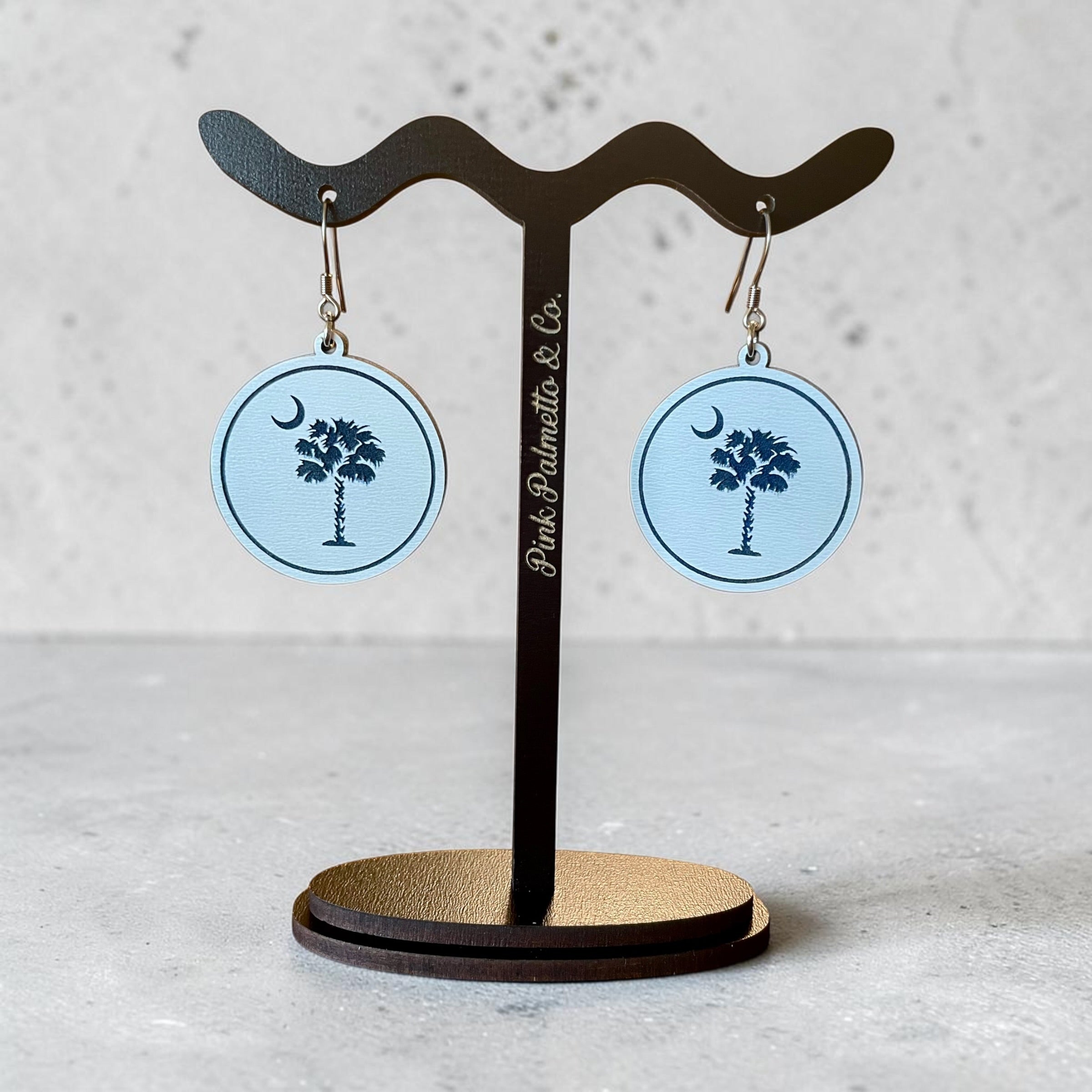Round SC Palmetto Earrings