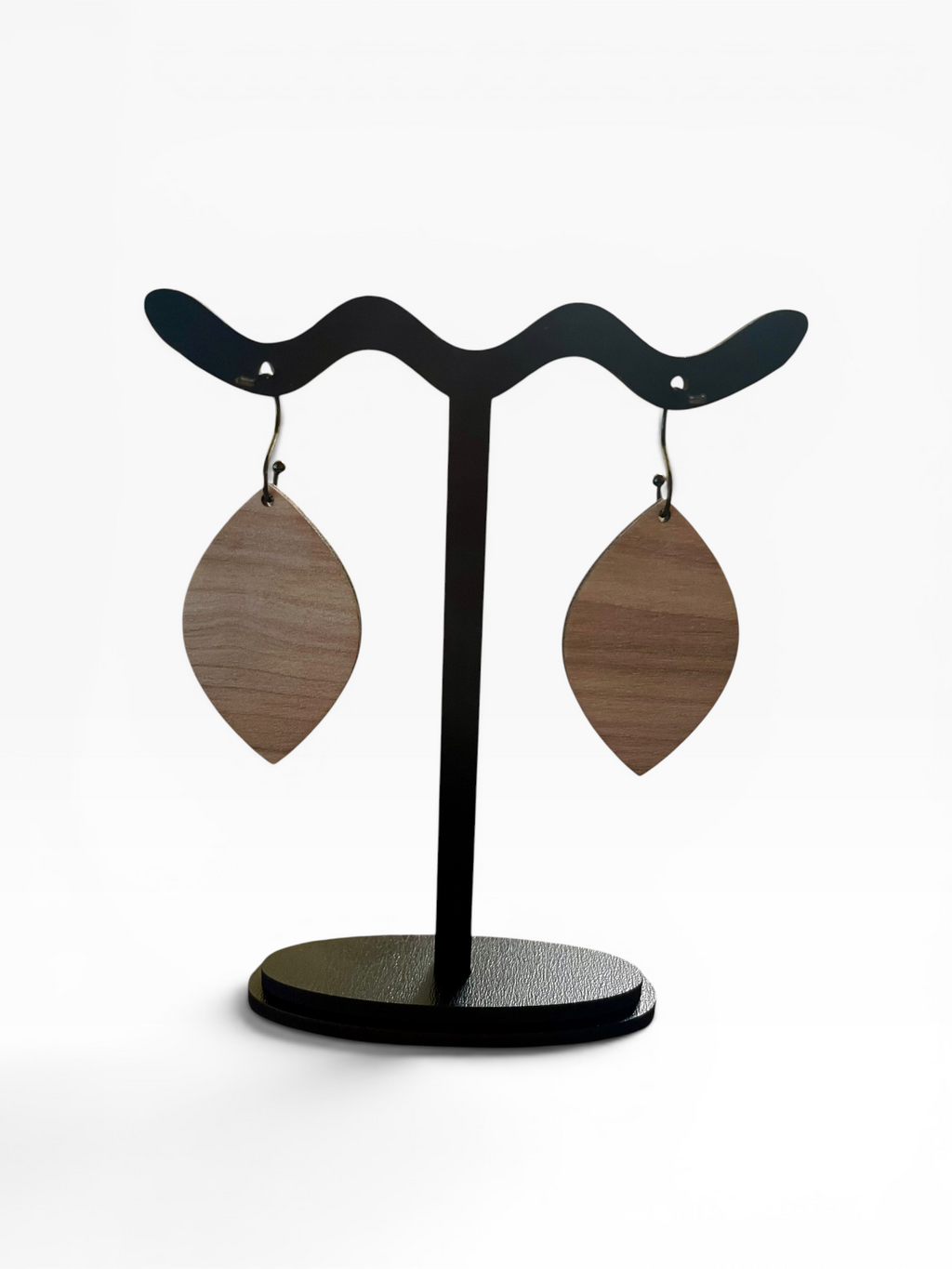 Rustic Tropical Palm Leaf Wood Earrings