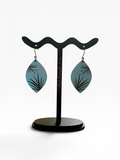 Rustic Tropical Palm Leaf Wood Earrings