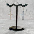 Ivory Elegance Cross Earrings