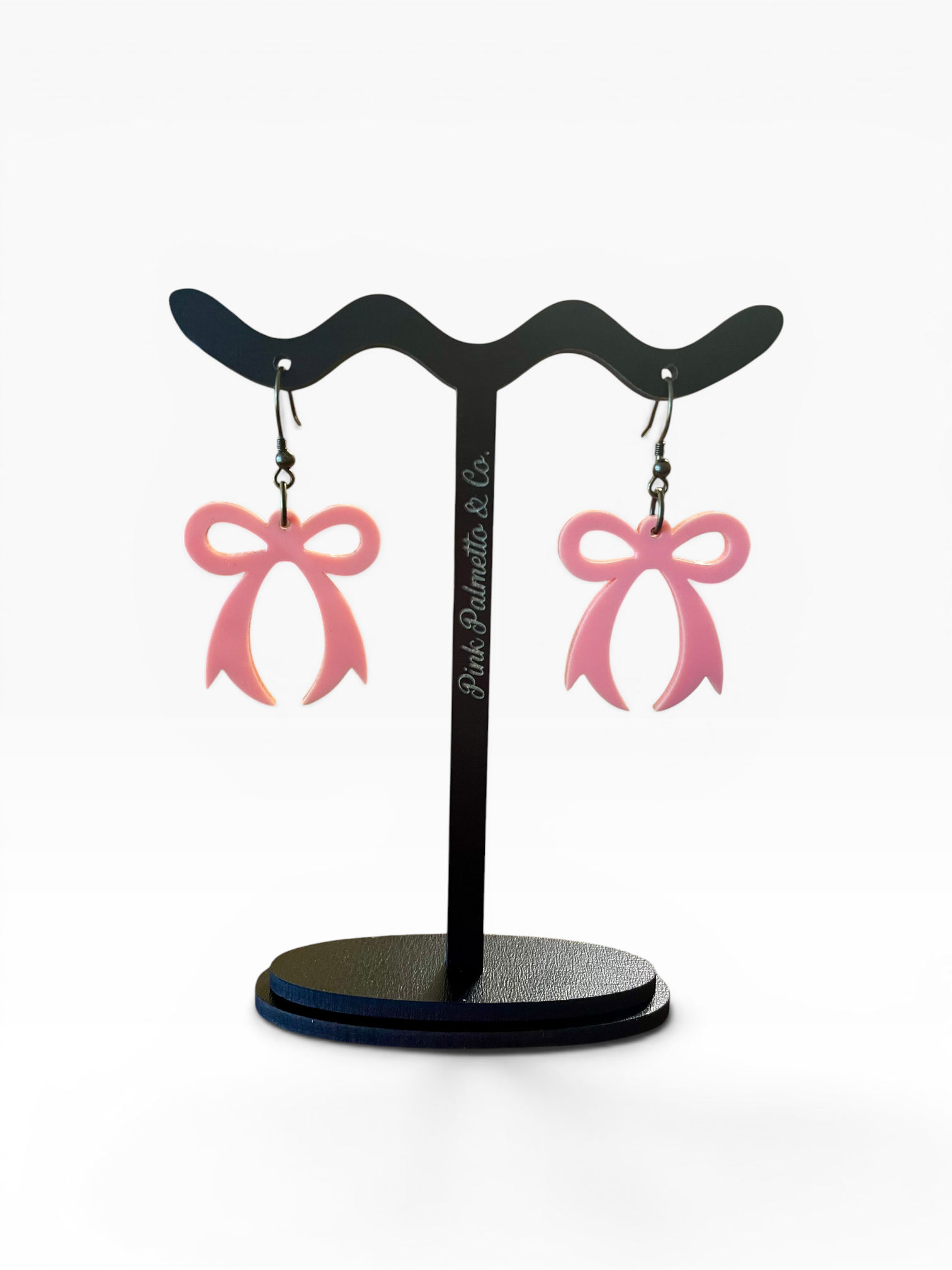 Laser-Cut Acrylic Bow Earrings