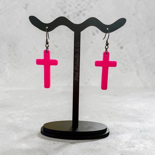 Acrylic Cross Earrings