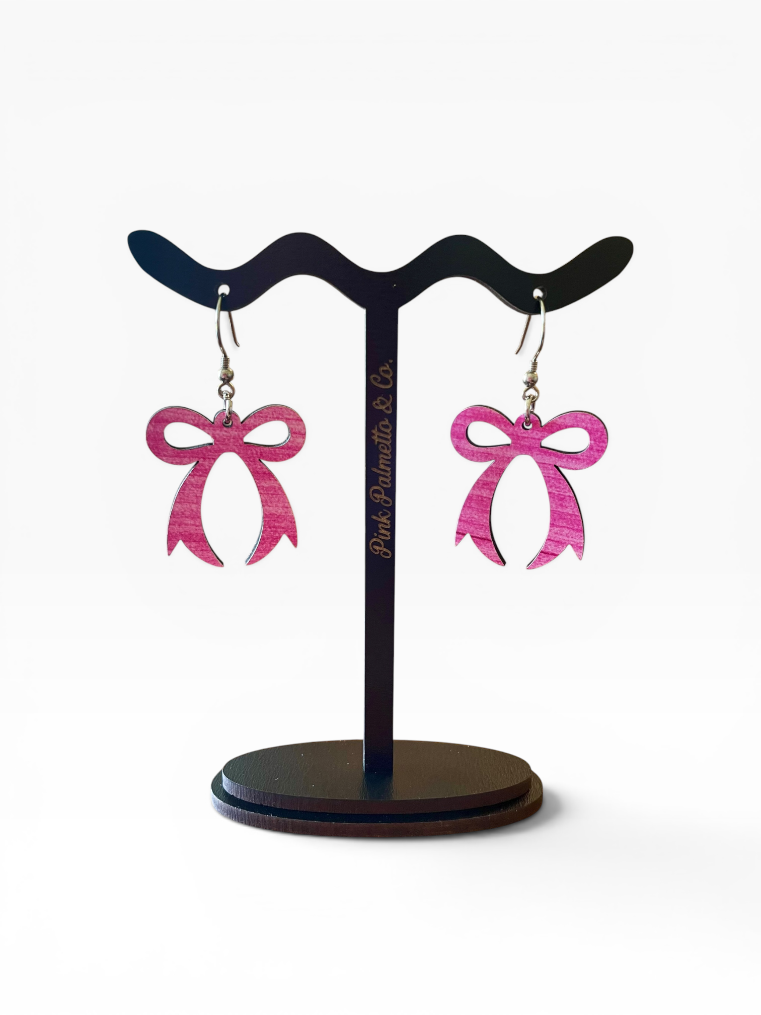 Laser-Cut Acrylic Bow Earrings