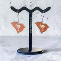 Orange SC Shaped Palmetto Earrings