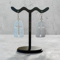 Ivory Elegance Cross Earrings