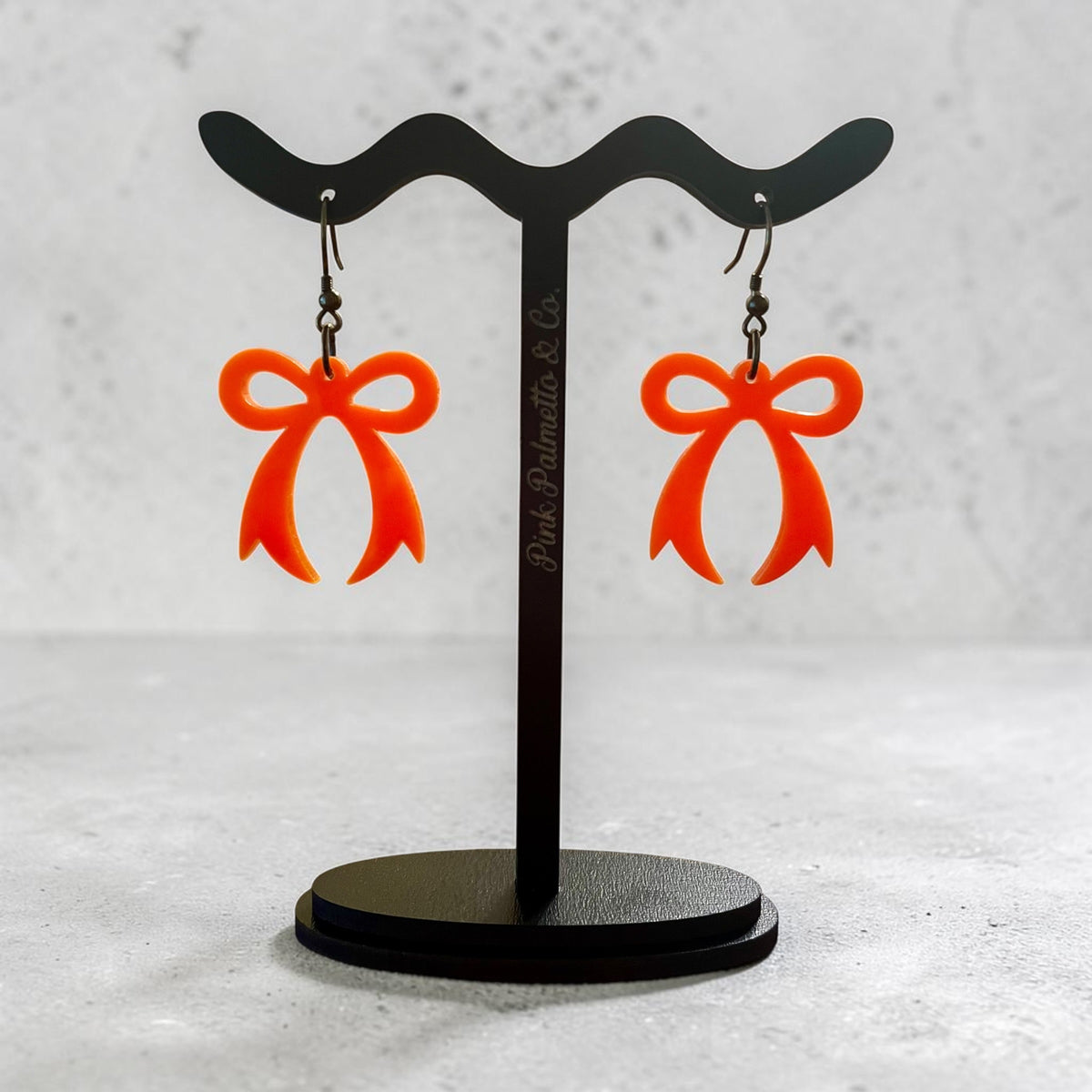 Laser-Cut Acrylic Bow Earrings