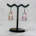 Vibrant Floral Cross Acrylic Earrings