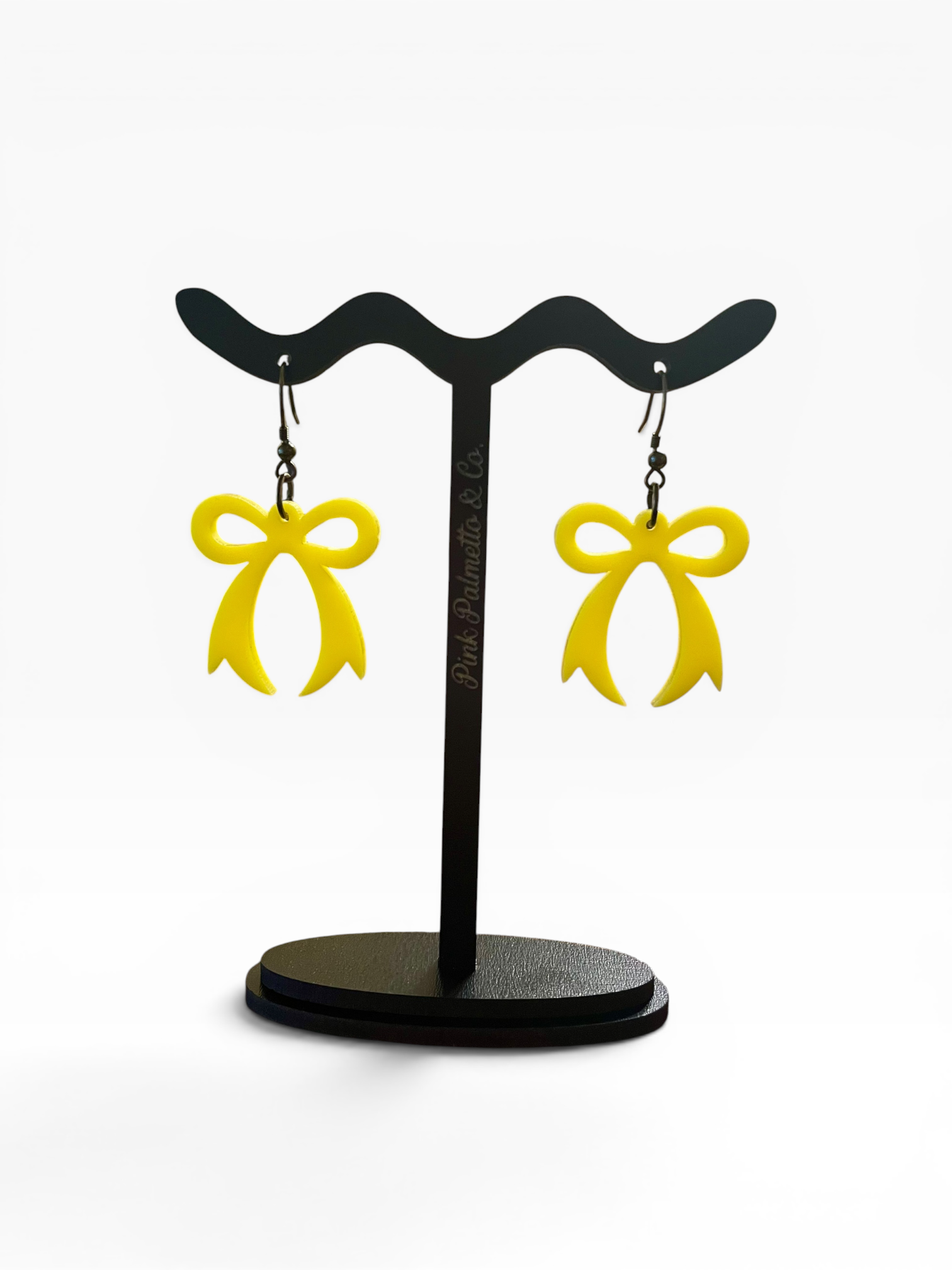 Laser-Cut Acrylic Bow Earrings