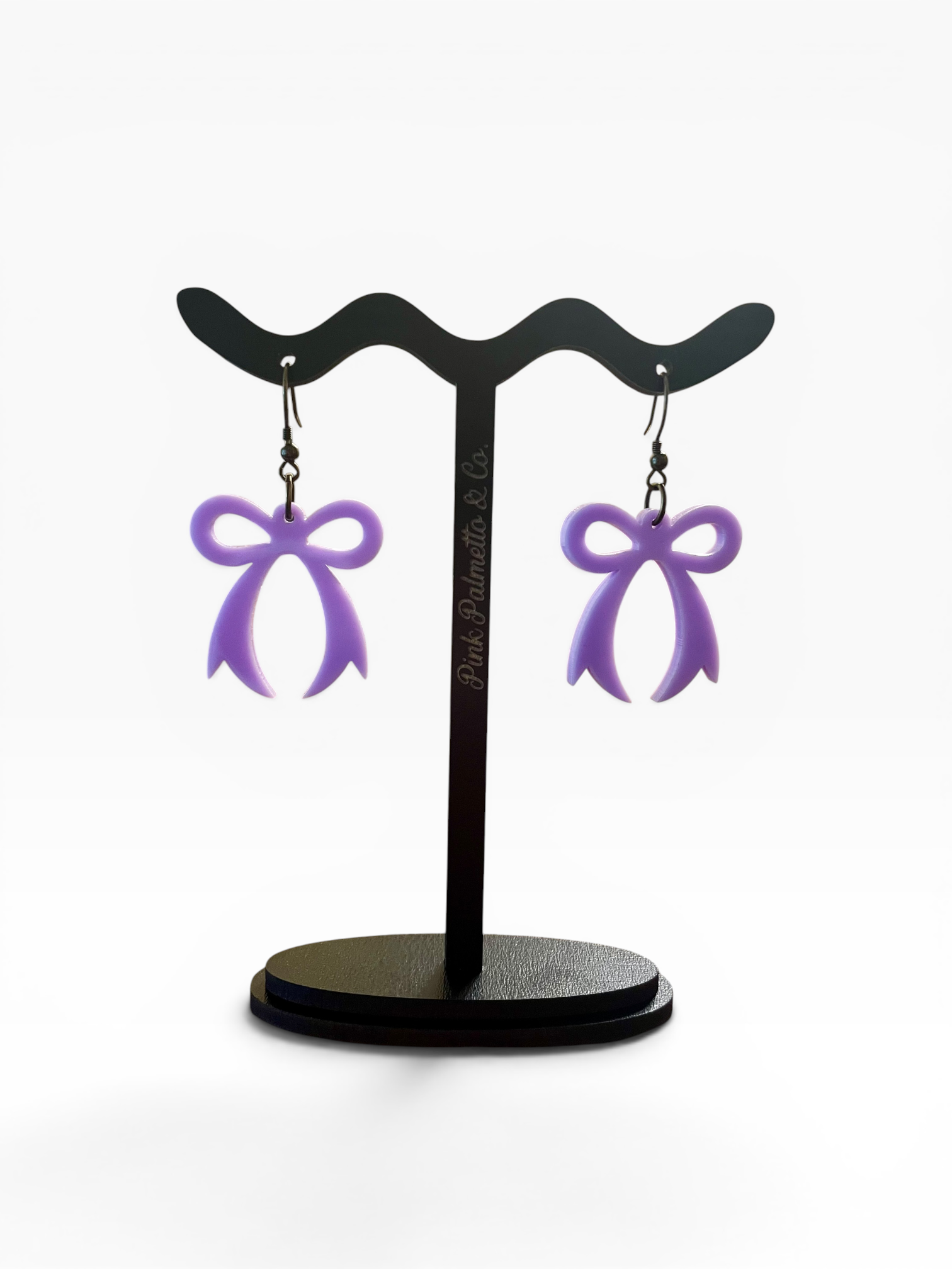 Laser-Cut Acrylic Bow Earrings