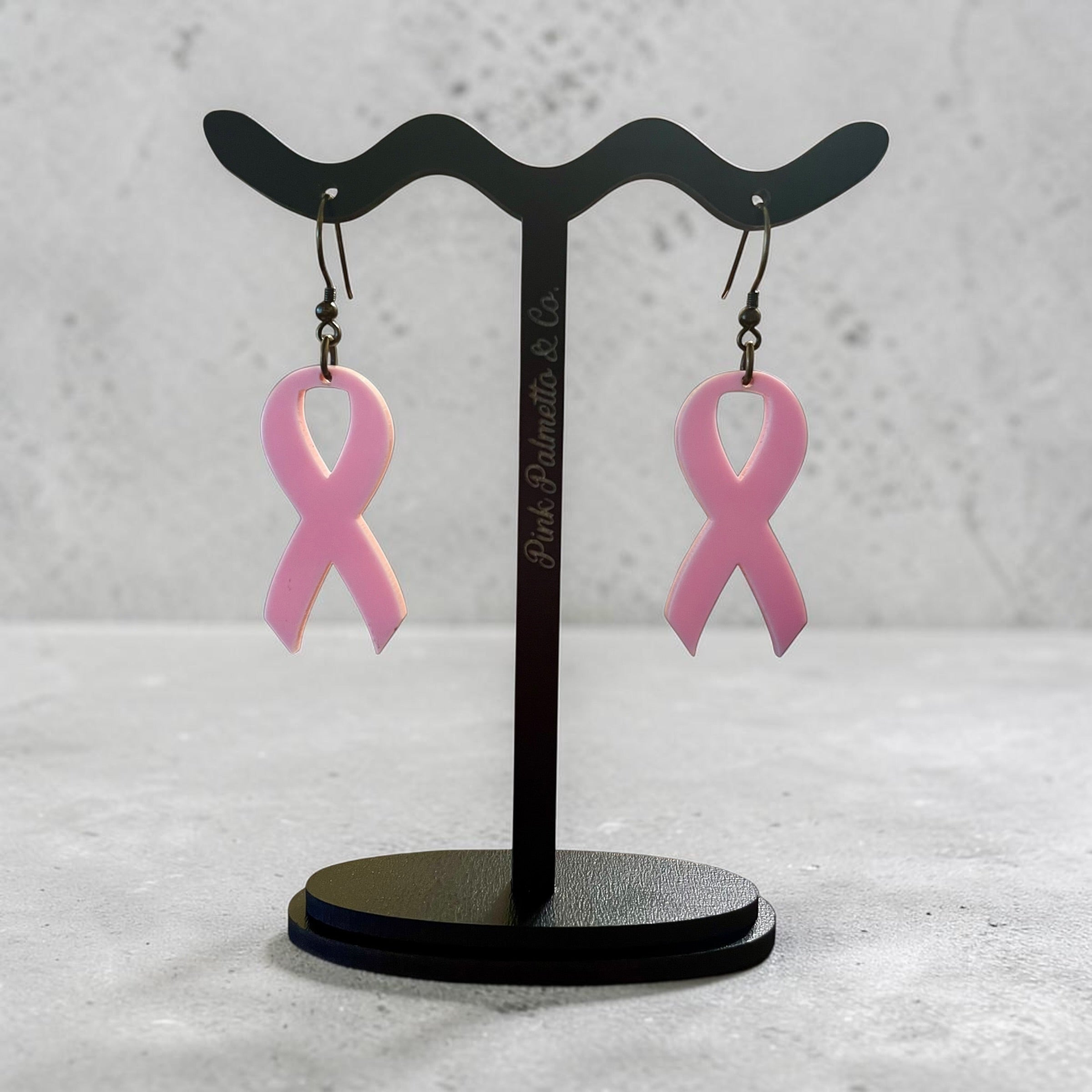 Breast Cancer Ribbon Earrings