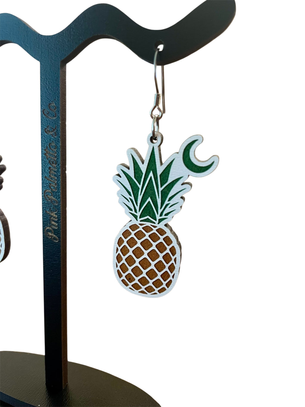 Pineapple and Moon Dangle Earrings
