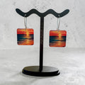 Tropical Sunset Square Acrylic Drop Earrings