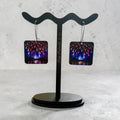 Midnight Fireworks Over the Water Acrylic Dangle Earrings